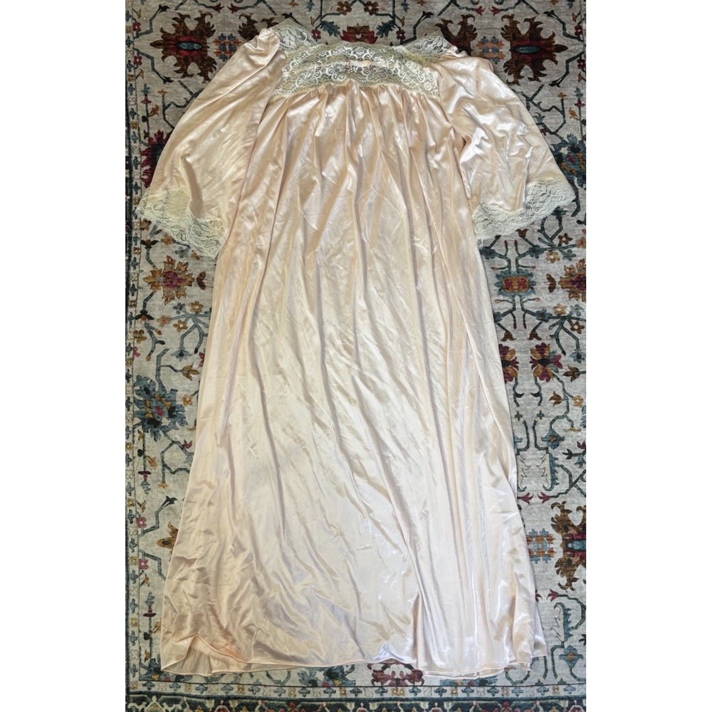 Vintage Tender Moments by Intime Nightgown Womens Large Pink Maxi Lace
